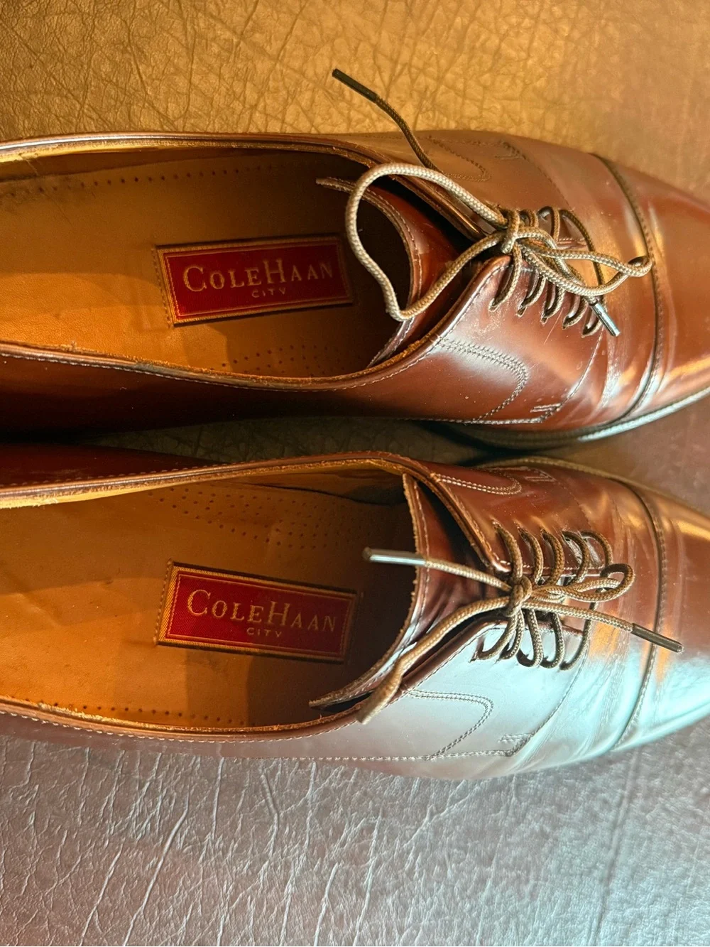 Men's Brown Leather Cole Haan Cap-Toe Oxford Dress Shoes